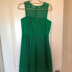 Dress never worn. Tea length overlay.